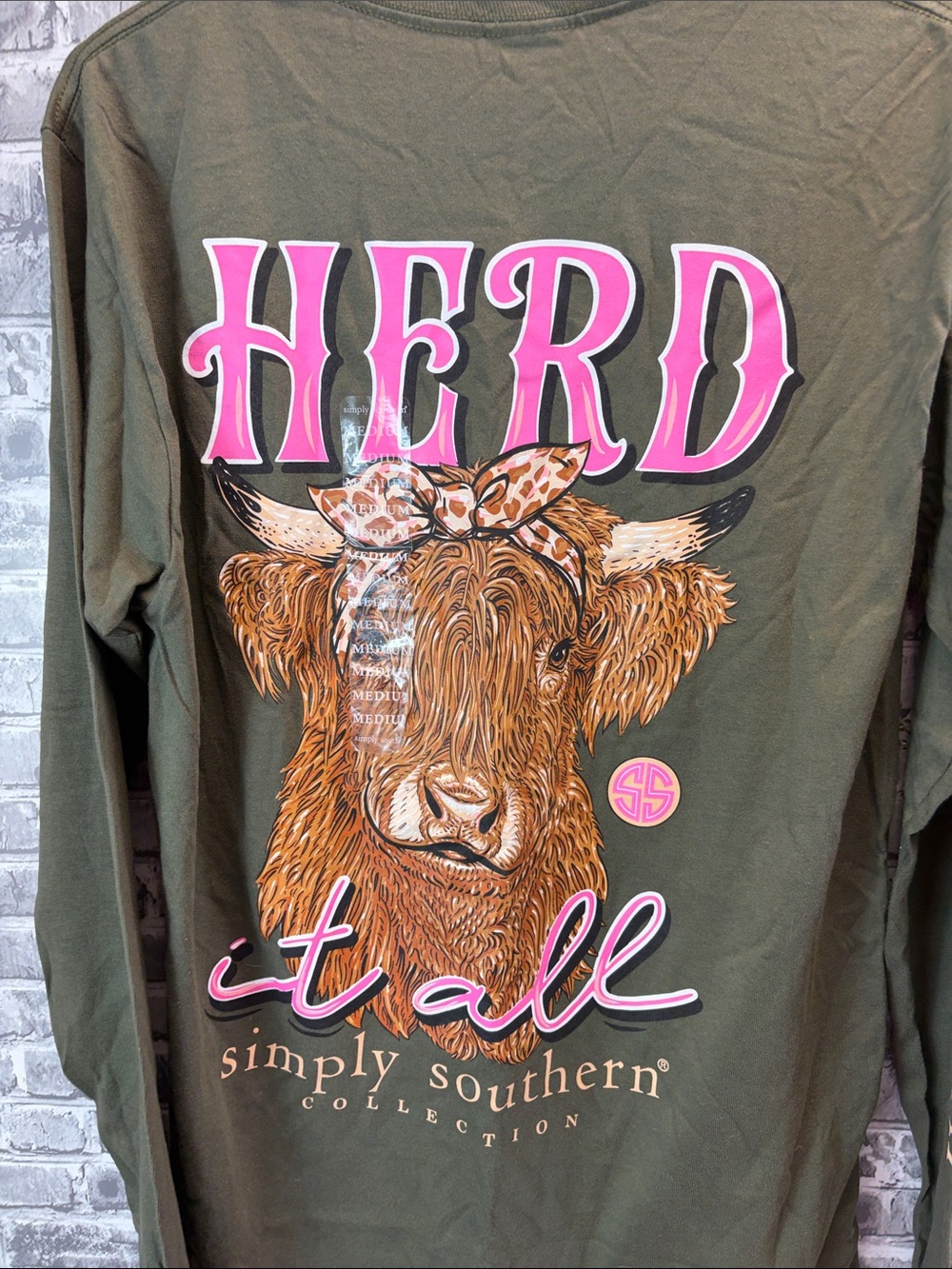 Simply Southern Olive Green Long Sleeve Logo Tee - Women’s